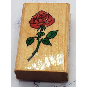 Rose Flower Comotion Wood Mounted Rubber Stamps #273